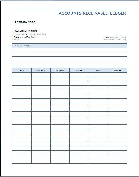 Ledger for paying bills templates